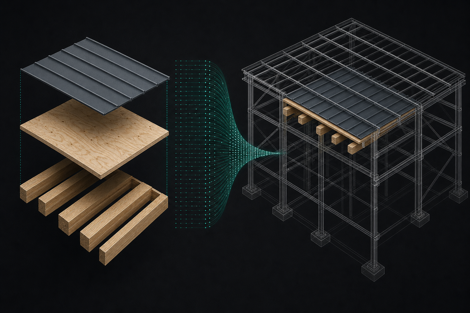 Takelement som native plåt och balk i Tekla via STQ Tekla Connect